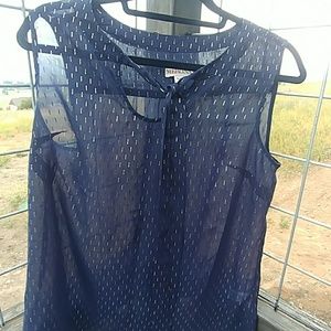 Sheer blue and gold top